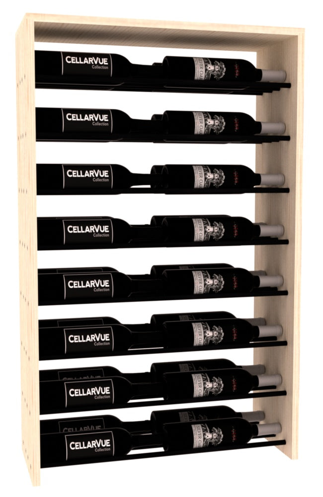 InstaCellar 26" Horizontal Double Deep Top Display – Black Metal Rods – Knotty Alder / Oak stained