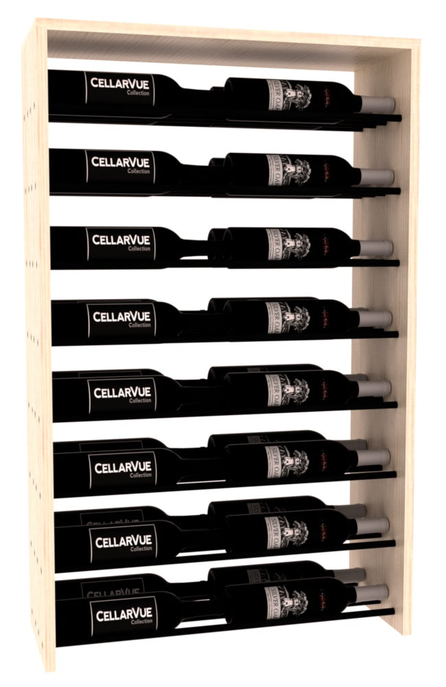 InstaCellar 26" Horizontal Double Deep Top Display – Black Metal Rods – Knotty Alder / Cherry stained