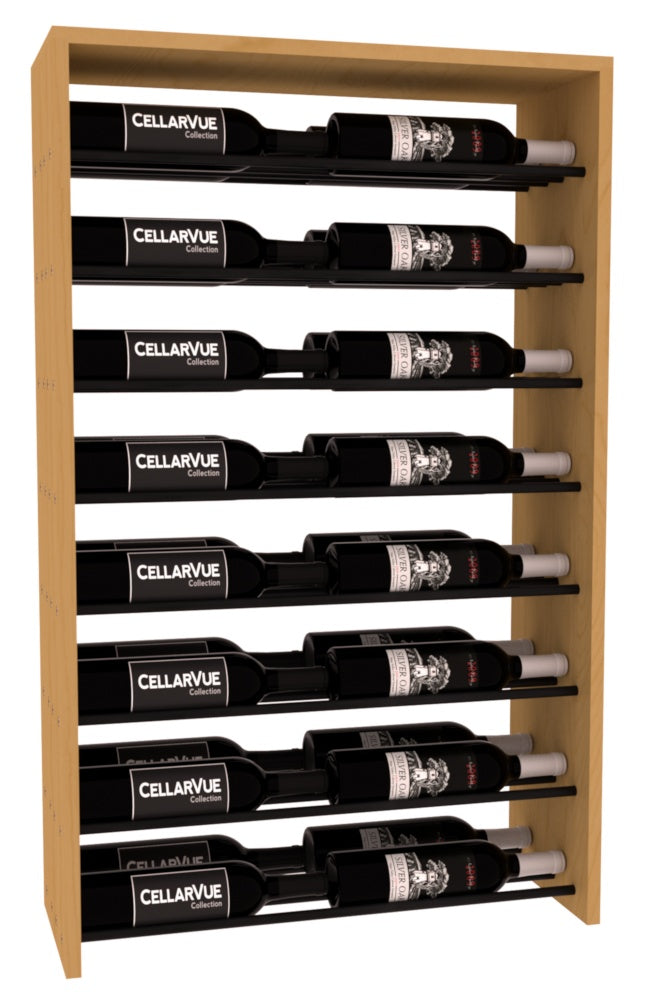InstaCellar 26" Horizontal Double Deep Top Display – Black Metal Rods – Knotty Alder / Cherry stained