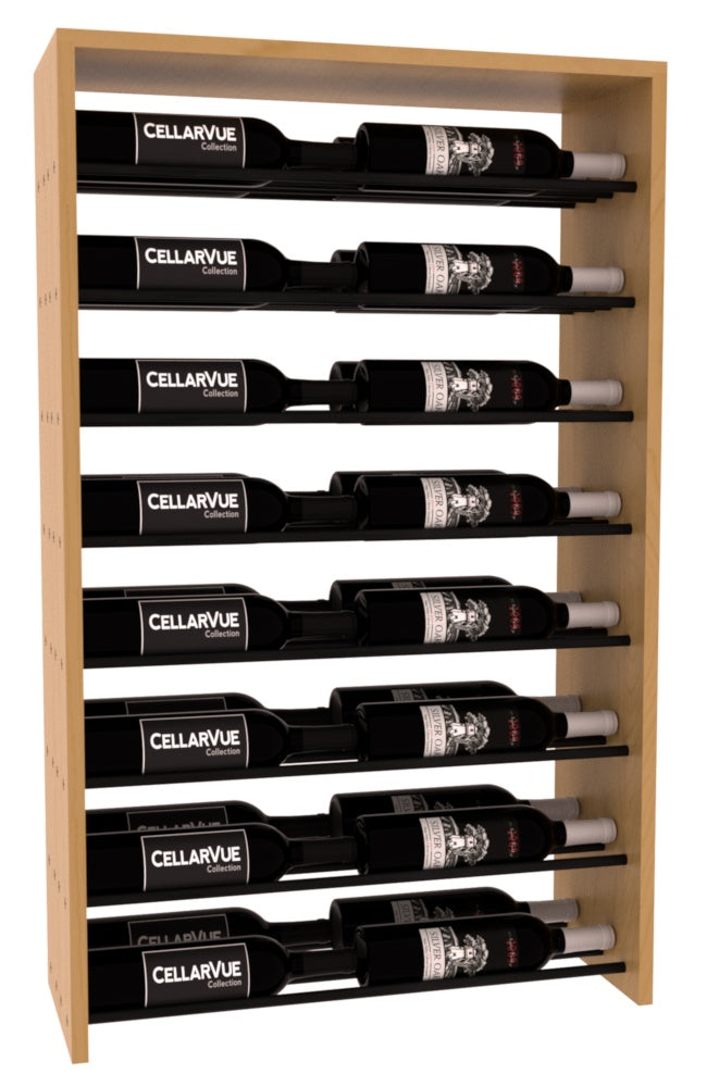 InstaCellar 26" Horizontal Double Deep Top Display – Black Metal Rods – Knotty Alder / Walnut stained