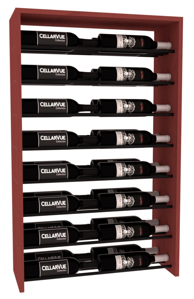 InstaCellar 26" Horizontal Double Deep Top Display – Black Metal Rods – Knotty Alder / Walnut stained