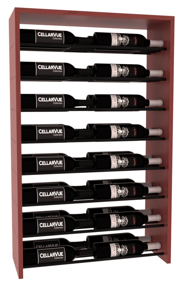 InstaCellar 26" Horizontal Double Deep Top Display – Black Metal Rods – Knotty Alder / Black stained