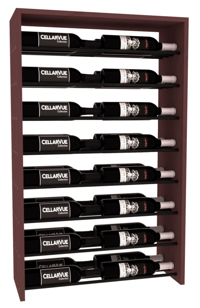 InstaCellar 26" Horizontal Double Deep Top Display – Black Metal Rods – Knotty Alder / Black stained
