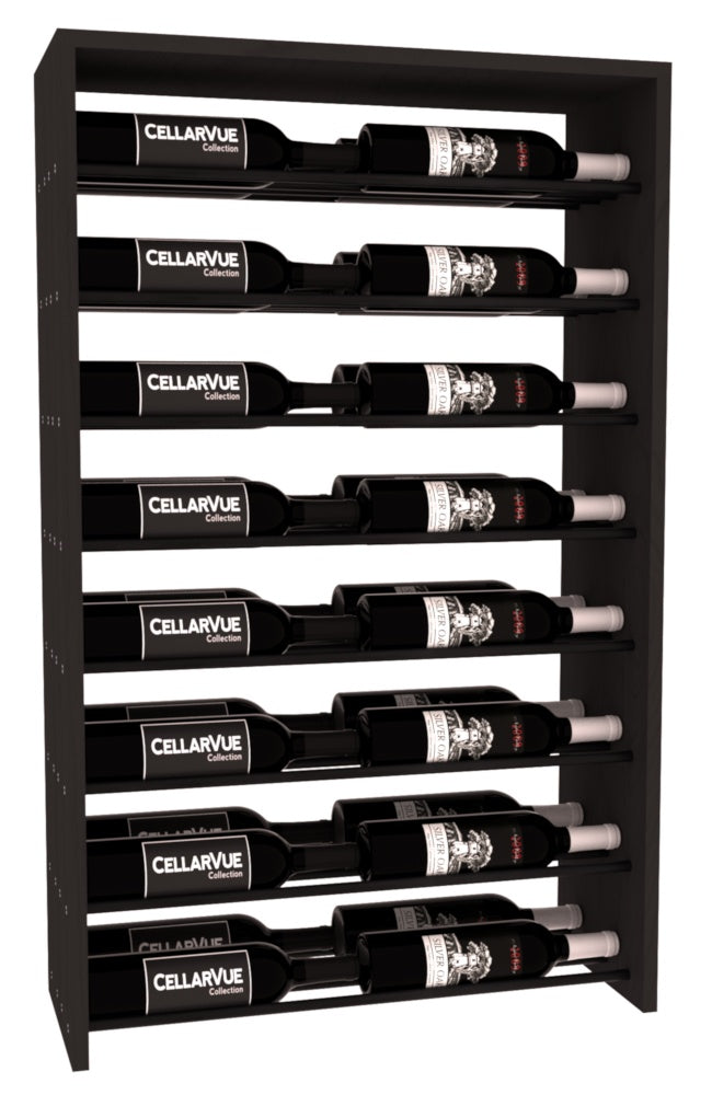 InstaCellar 26" Horizontal Double Deep Top Display – Black Metal Rods – Knotty Alder / Greywash stained