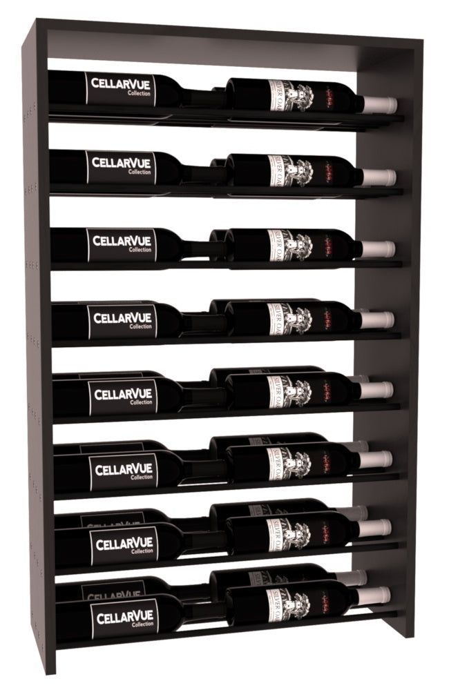 InstaCellar 26" Horizontal Double Deep Top Display – Black Metal Rods – Premium Redwood / Unstained