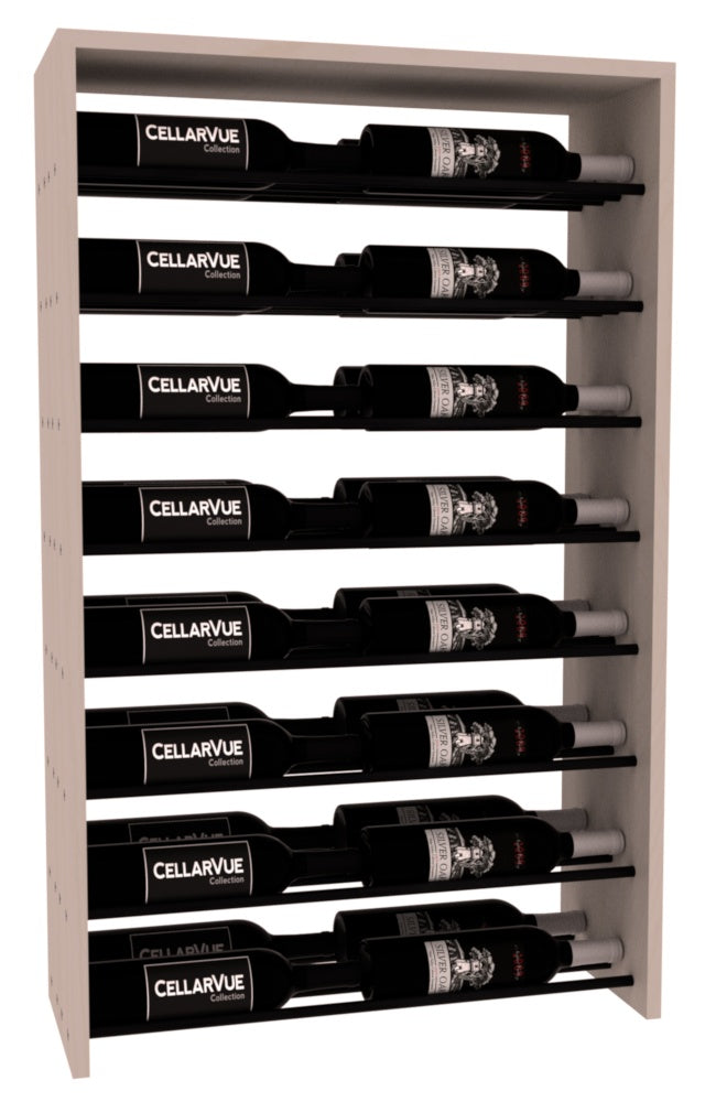 InstaCellar 26" Horizontal Double Deep Top Display – Black Metal Rods – Premium Redwood / Unstained
