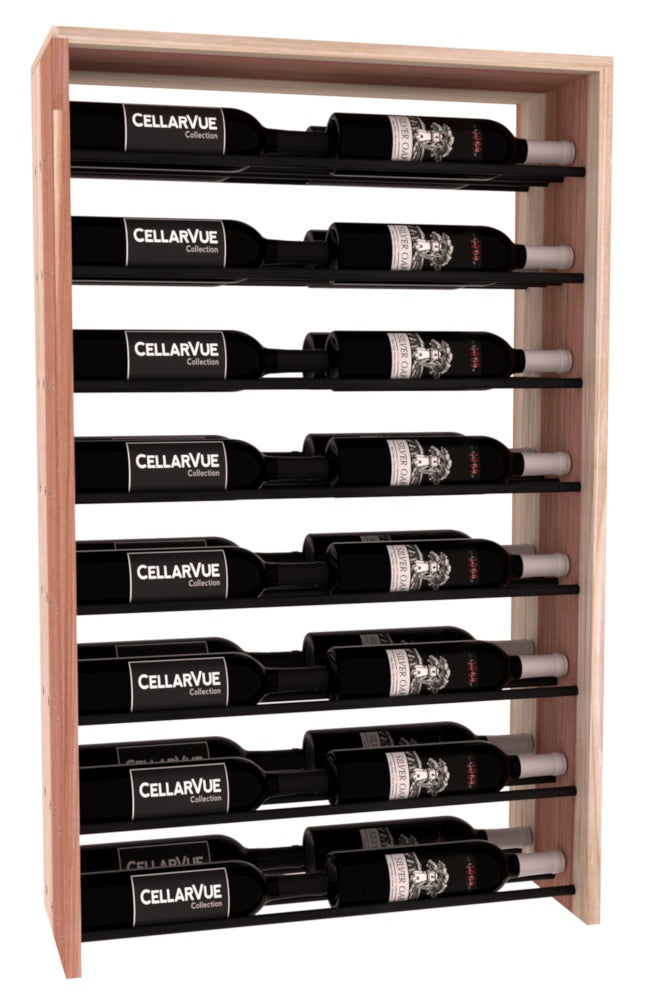 InstaCellar 26" Horizontal Double Deep Top Display – Black Metal Rods – Grand Mahogany / Oak stained