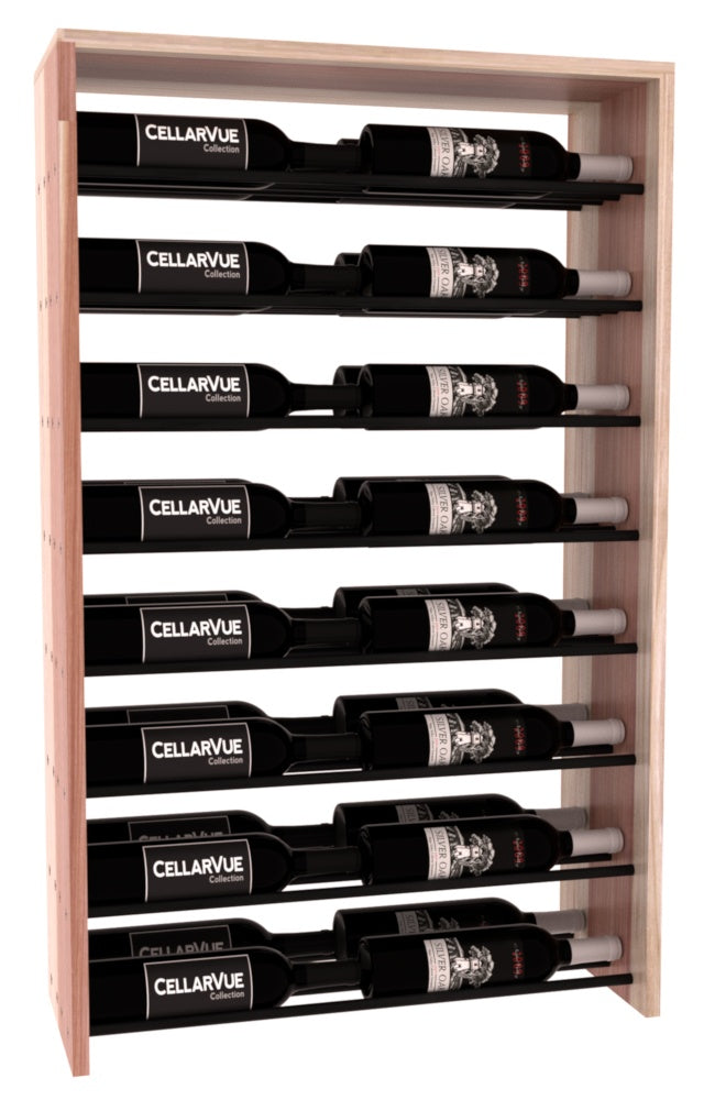 InstaCellar 26" Horizontal Double Deep Top Display – Black Metal Rods – Grand Mahogany / Cherry stained