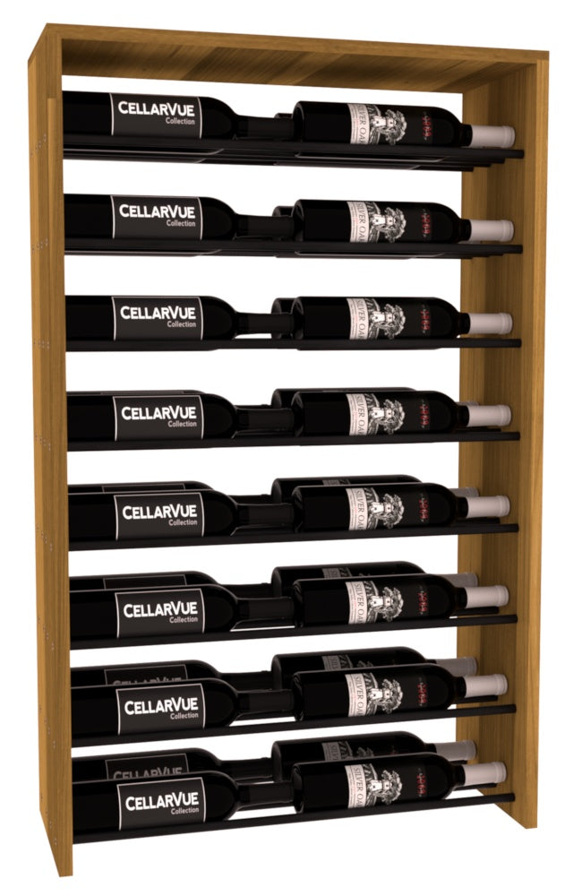 InstaCellar 26" Horizontal Double Deep Top Display – Black Metal Rods – Grand Mahogany / Cherry stained