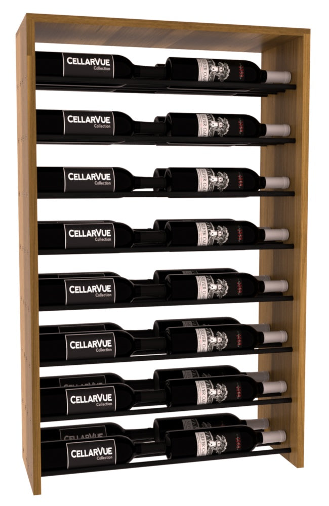 InstaCellar 26" Horizontal Double Deep Top Display – Black Metal Rods – Grand Mahogany / Walnut stained