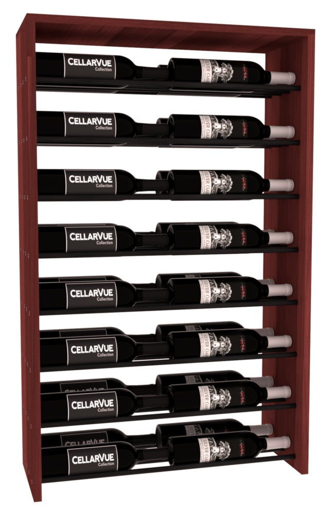 InstaCellar 26" Horizontal Double Deep Top Display – Black Metal Rods – Grand Mahogany / Walnut stained
