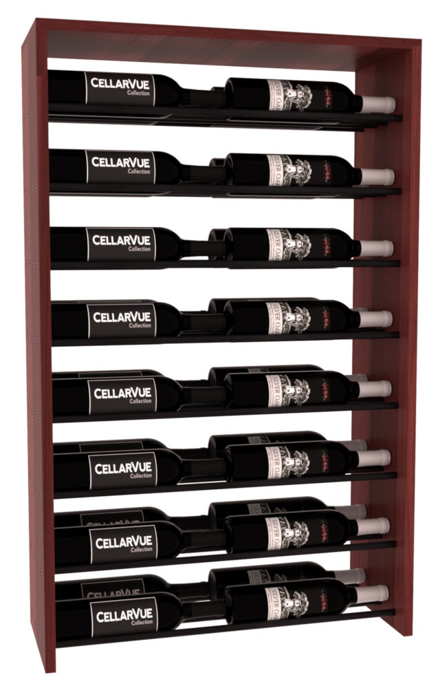 InstaCellar 26" Horizontal Double Deep Top Display – Black Metal Rods – Grand Mahogany / Black stained