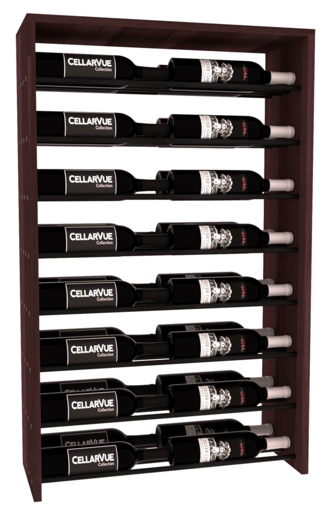 InstaCellar 26" Horizontal Double Deep Top Display – Black Metal Rods – Grand Mahogany / Black stained