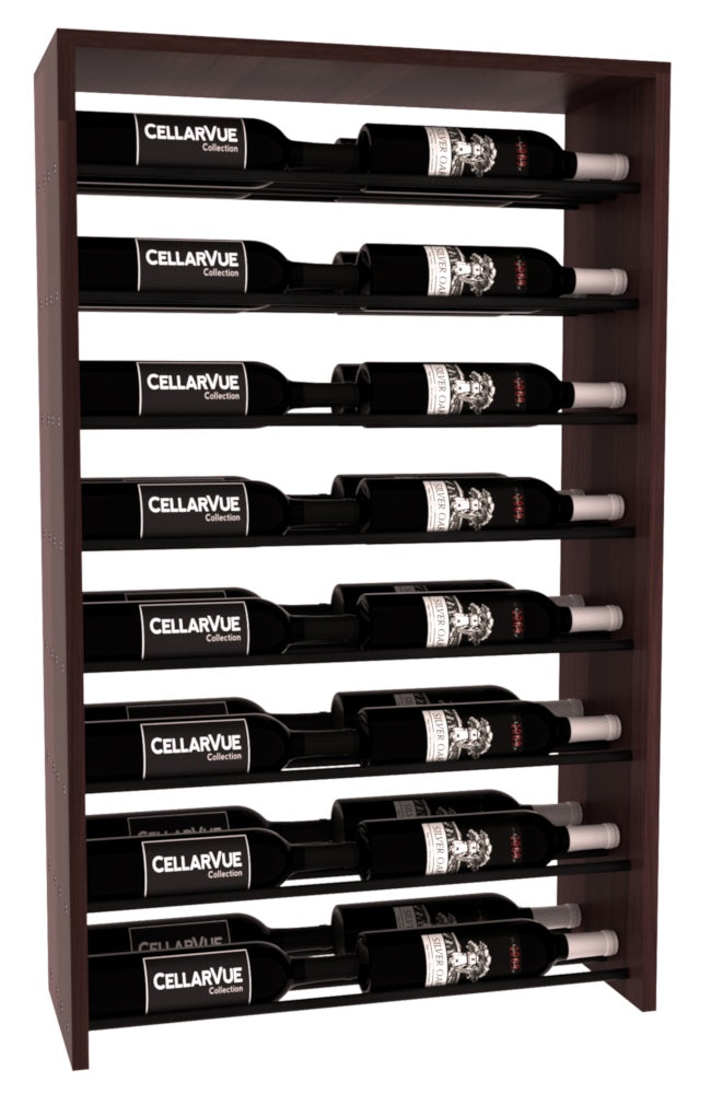 InstaCellar 26" Horizontal Double Deep Top Display – Black Metal Rods – Grand Mahogany / Greywash stained