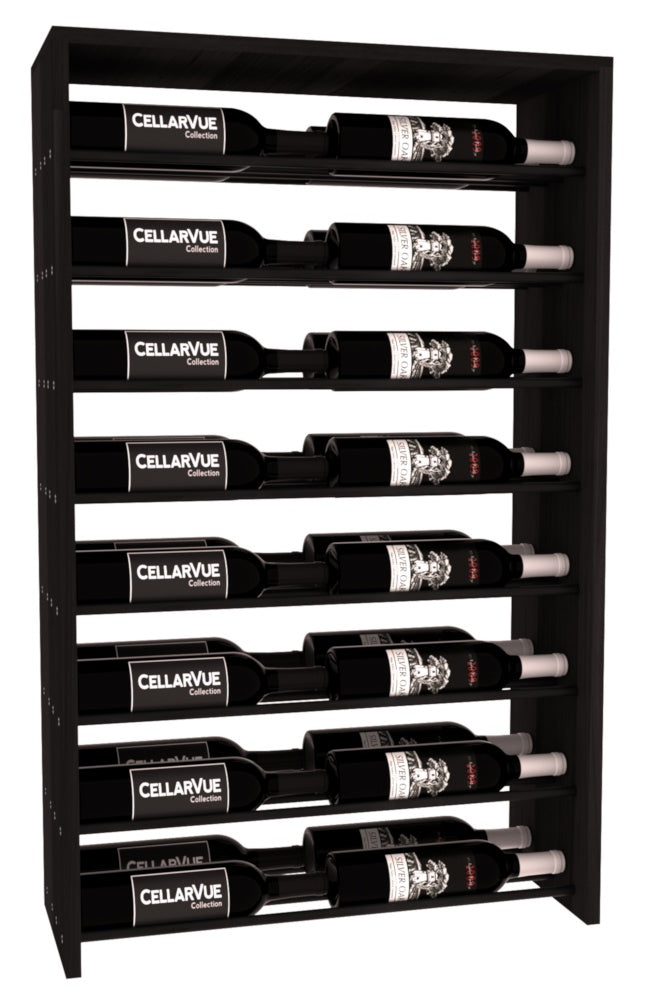 InstaCellar 26" Horizontal Double Deep Top Display – Black Metal Rods – Grand Mahogany / Greywash stained