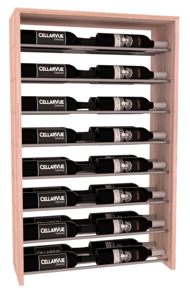 InstaCellar 26" Horizontal Double Deep Top Display – Gunmetal Rods – Ponderosa Pine / Oak stained