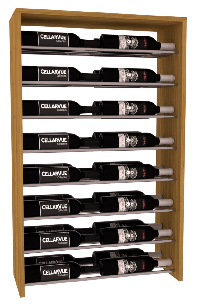 InstaCellar 26" Horizontal Double Deep Top Display – Gunmetal Rods – Ponderosa Pine / Cherry stained