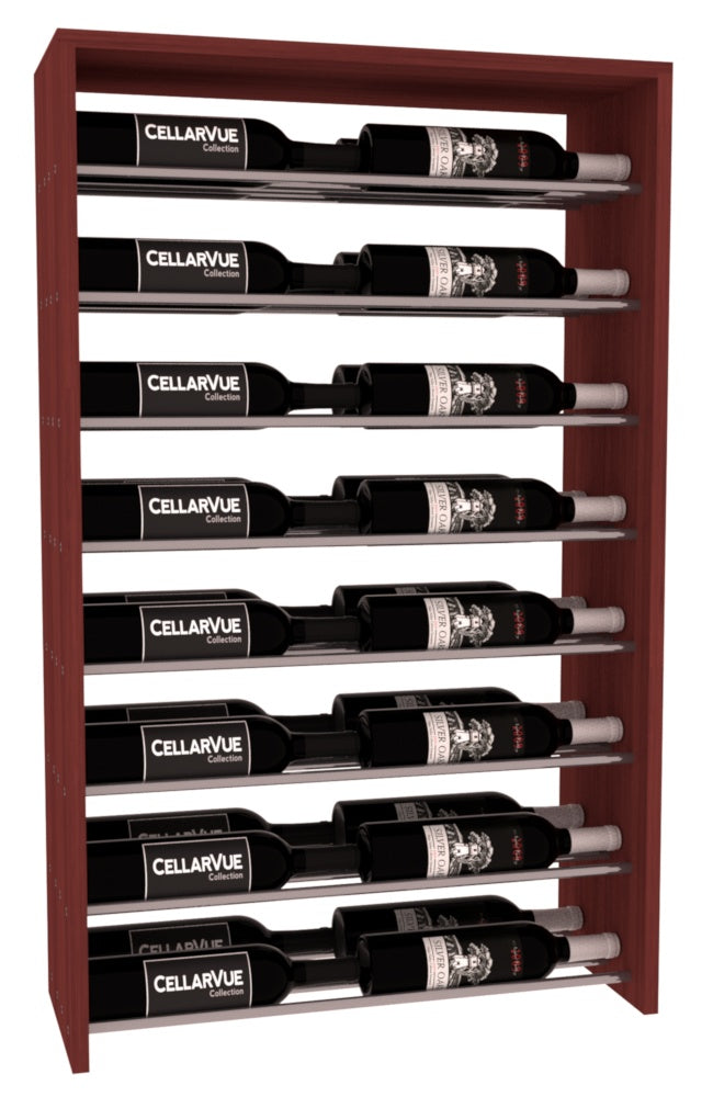 InstaCellar 26" Horizontal Double Deep Top Display – Gunmetal Rods – Ponderosa Pine / Walnut stained
