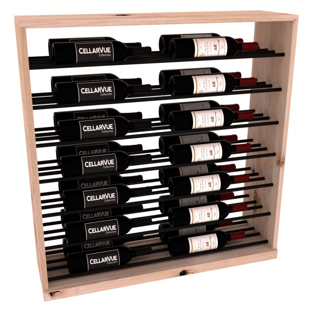 InstaCellar 35" Horizontal Base Display – Black Metal Rods – Premium Redwood / Cherry stained
