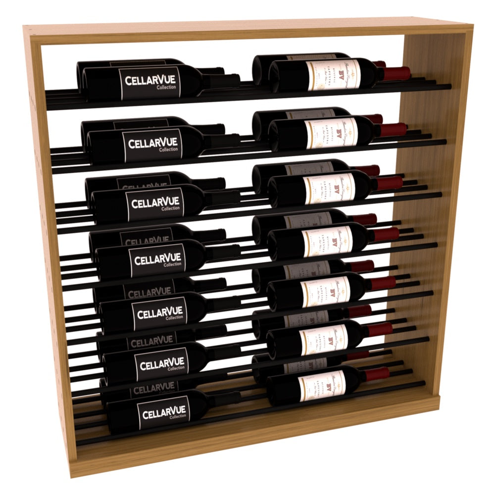InstaCellar 35" Horizontal Base Display – Black Metal Rods – Grand Mahogany / Oak stained