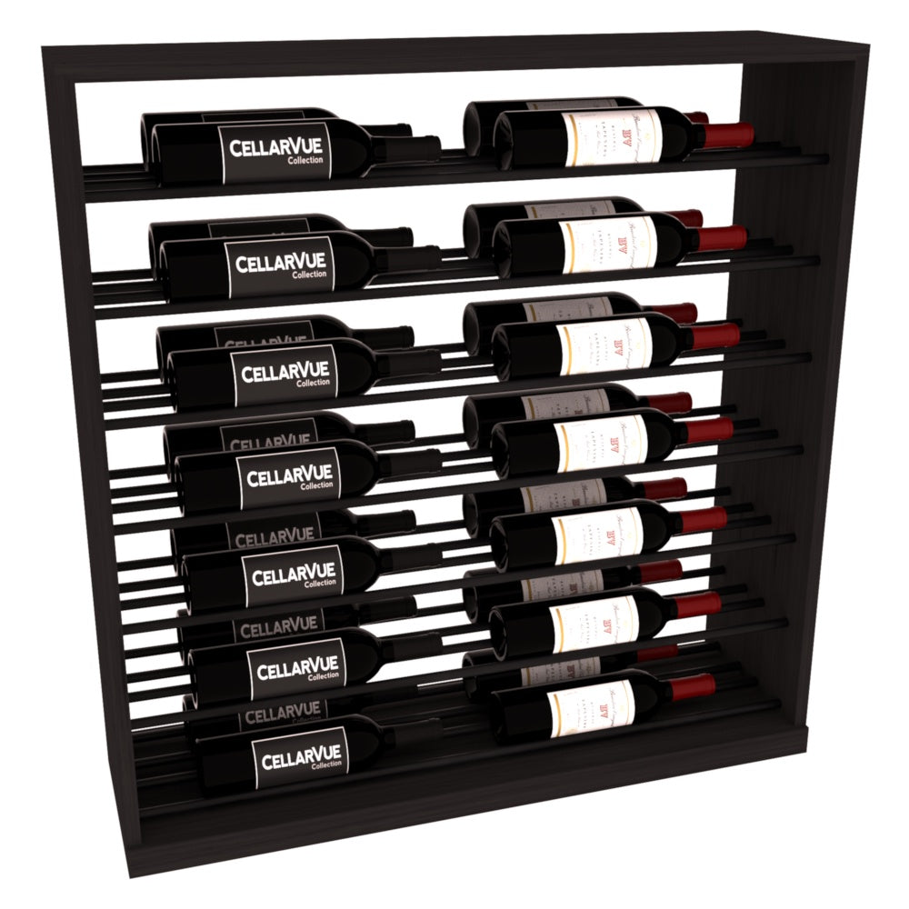 InstaCellar 35" Horizontal Base Display – Black Metal Rods – Grand Mahogany / Black stained