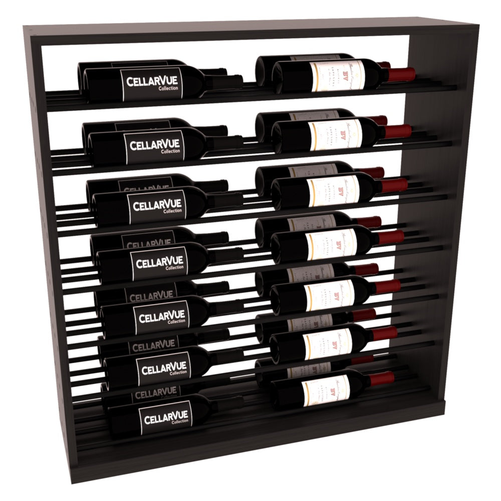 InstaCellar 35" Horizontal Base Display – Black Metal Rods – Grand Mahogany / Black stained