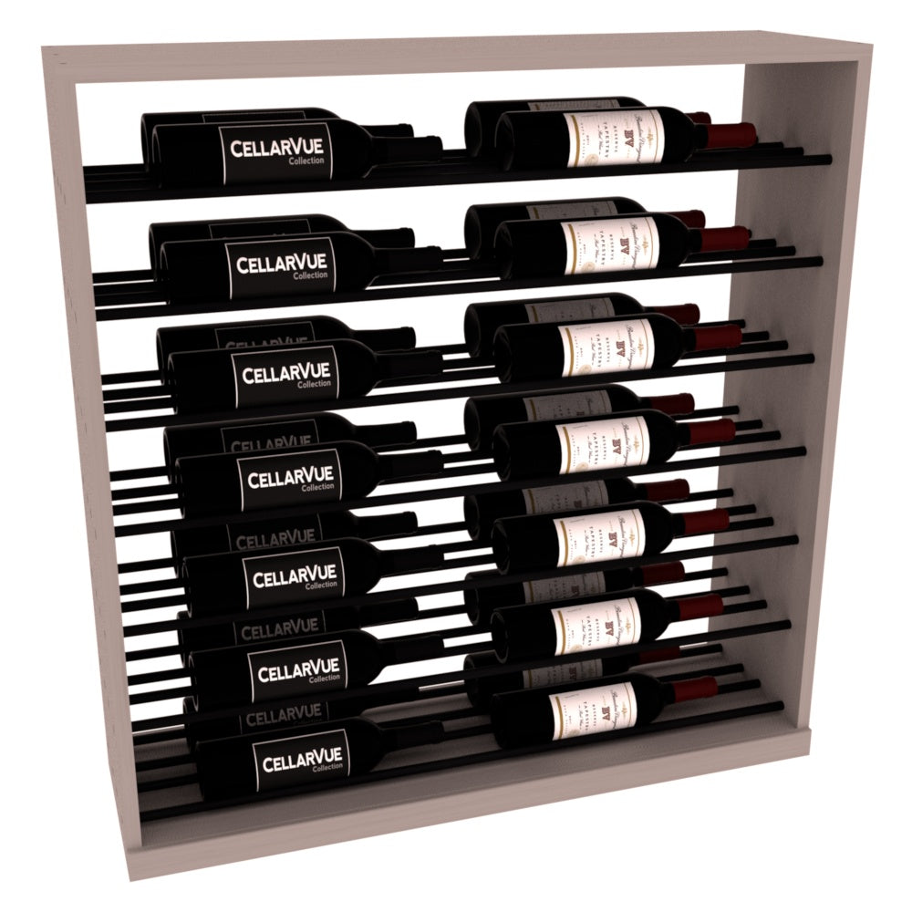 InstaCellar 35" Horizontal Base Display – Black Metal Rods – Grand Mahogany / Greywash stained