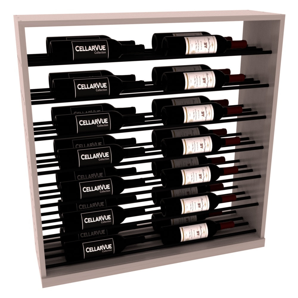 InstaCellar 35" Horizontal Base Display – Black Metal Rods – Grand Mahogany / Greywash stained