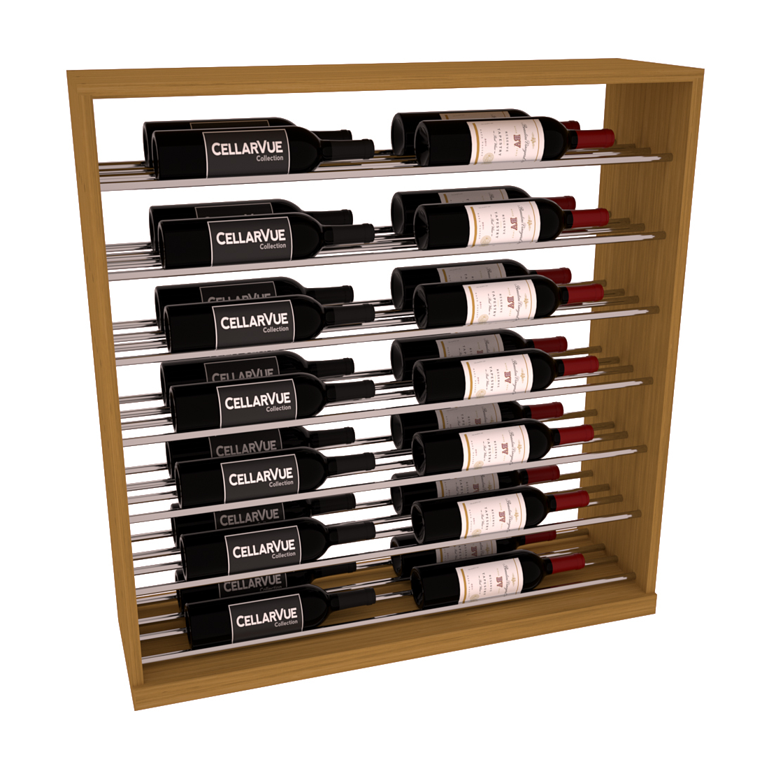 InstaCellar 35" Horizontal Base Display – Premium Redwood / Cherry stained