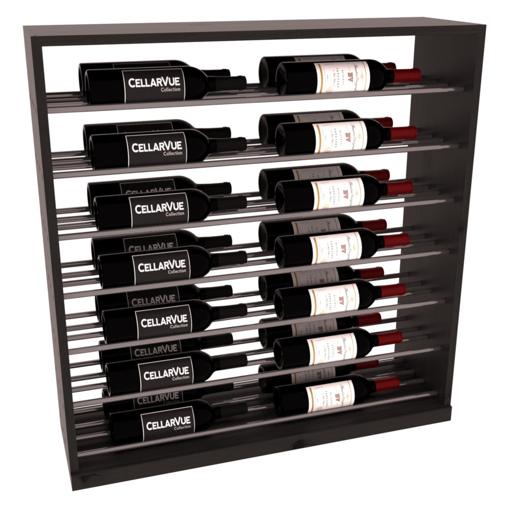 InstaCellar 35" Horizontal Base Display – Gunmetal Rods – Knotty Alder / Black stained