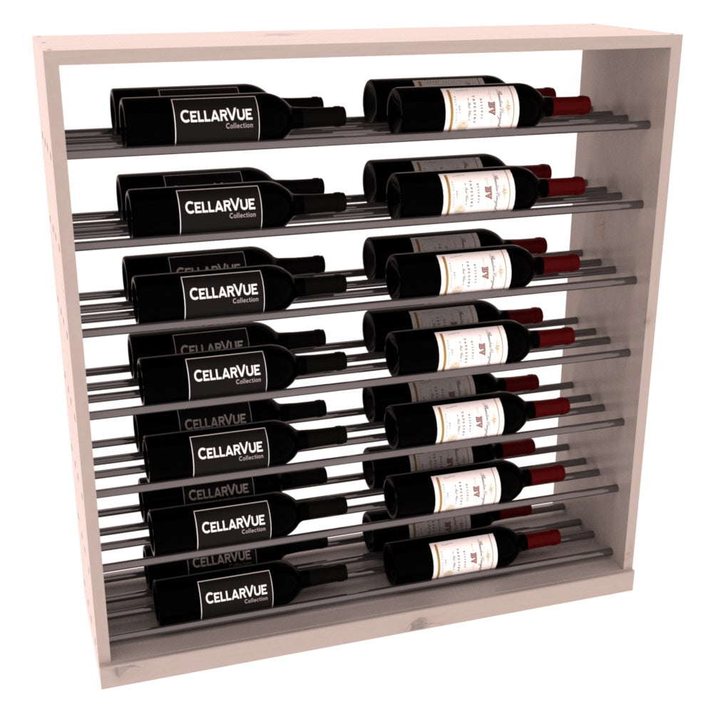 InstaCellar 35" Horizontal Base Display – Gunmetal Rods – Knotty Alder / Greywash stained