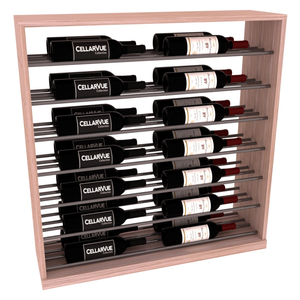 InstaCellar 35" Horizontal Base Display – Gunmetal Rods – Grand Mahogany / Unstained