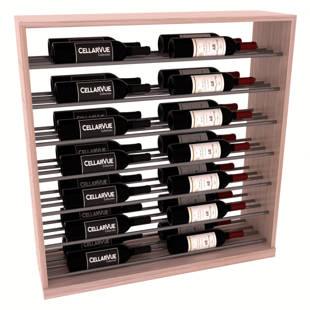 InstaCellar 35" Horizontal Base Display – Gunmetal Rods – Grand Mahogany / Unstained