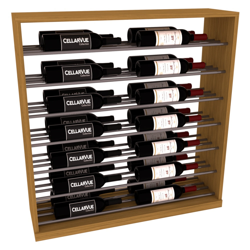 InstaCellar 35" Horizontal Base Display – Gunmetal Rods – Grand Mahogany / Oak stained
