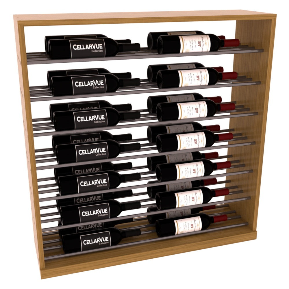 InstaCellar 35" Horizontal Base Display – Gunmetal Rods – Grand Mahogany / Oak stained