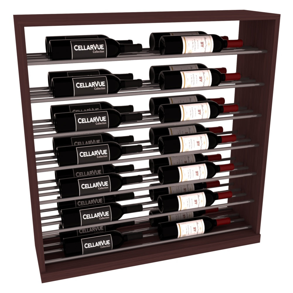 InstaCellar 35" Horizontal Base Display – Gunmetal Rods – Grand Mahogany / Walnut stained