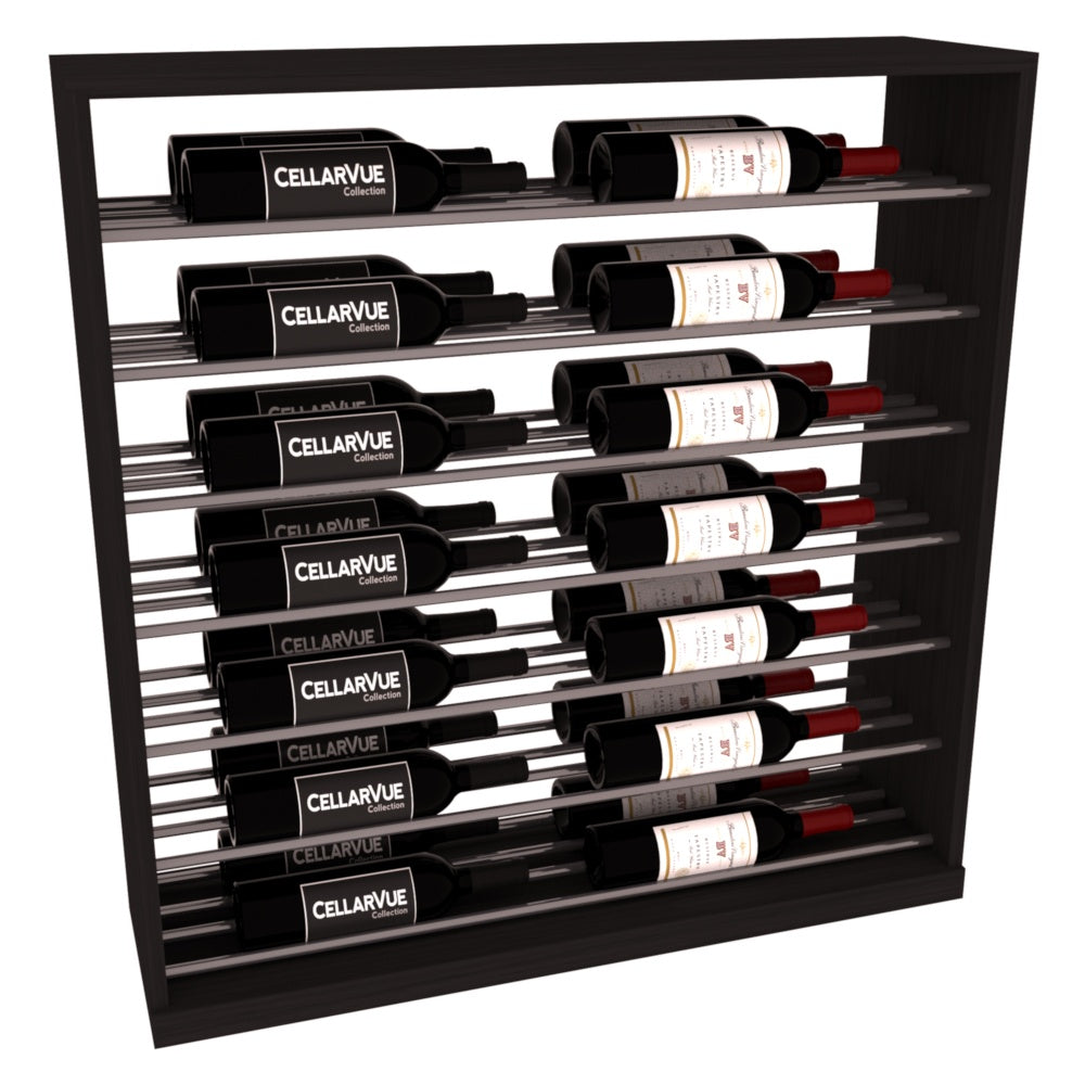 InstaCellar 35" Horizontal Base Display – Gunmetal Rods – Grand Mahogany / Black stained