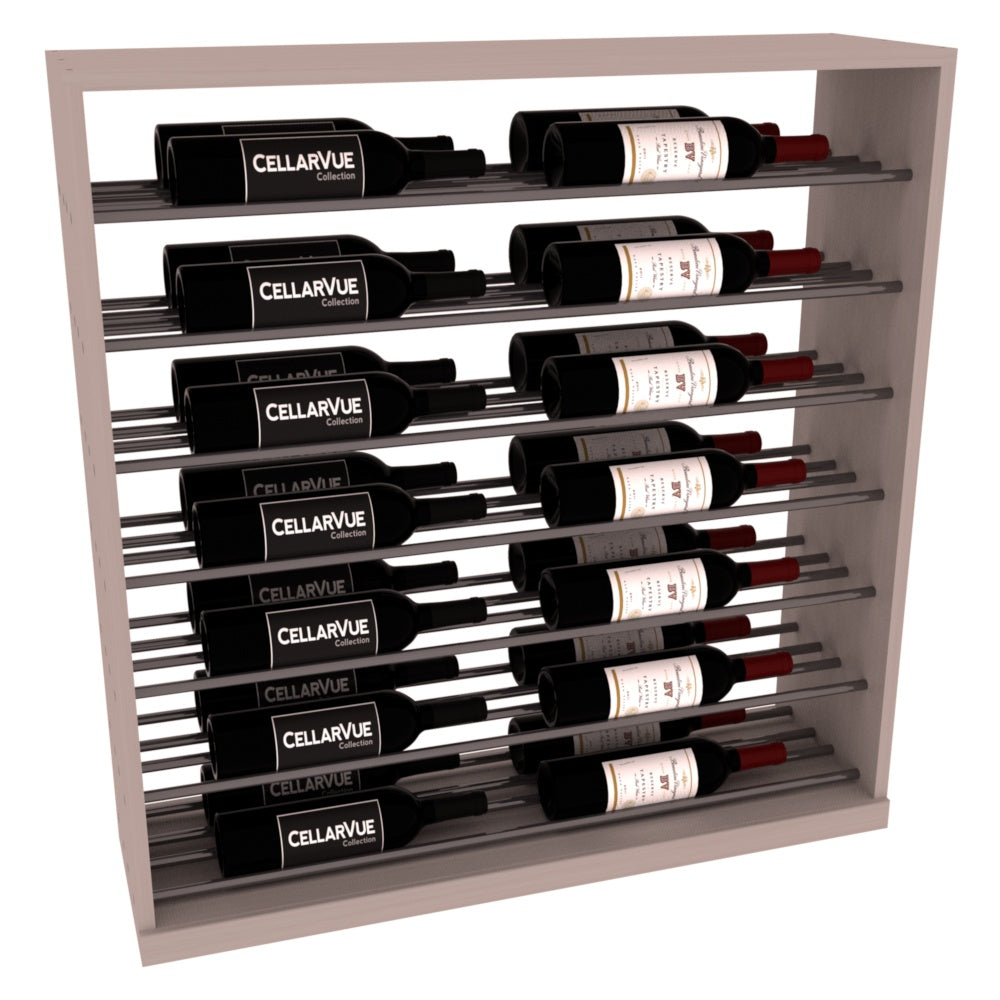InstaCellar 35" Horizontal Base Display – Gunmetal Rods – Grand Mahogany / Greywash stained