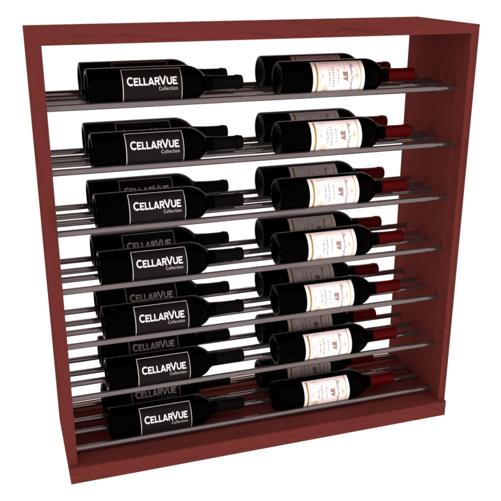 InstaCellar 35" Horizontal Base Display – Gunmetal Rods – Ponderosa Pine / Cherry stained