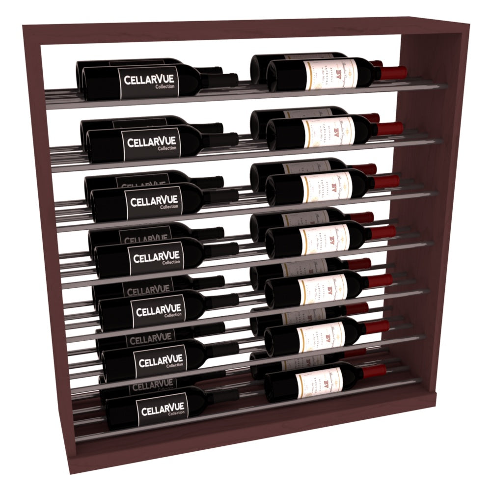 InstaCellar 35" Horizontal Base Display – Gunmetal Rods – Ponderosa Pine / Walnut stained