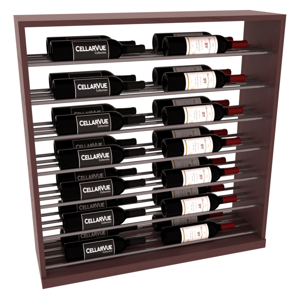 InstaCellar 35" Horizontal Base Display – Gunmetal Rods – Ponderosa Pine / Walnut stained