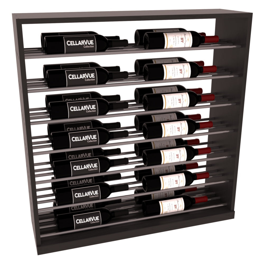 InstaCellar 35" Horizontal Base Display – Gunmetal Rods – Ponderosa Pine / Black stained