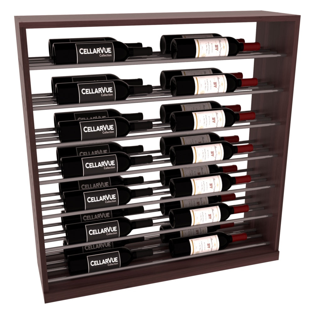 InstaCellar 35" Horizontal Base Display – Gunmetal Rods – Premium Redwood / Walnut stained