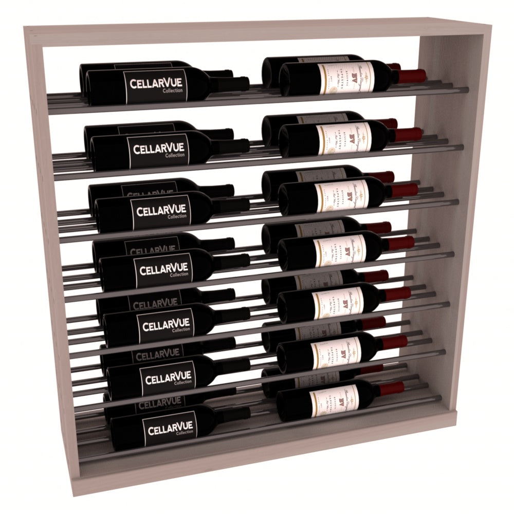 InstaCellar 35" Horizontal Base Display – Gunmetal Rods – Premium Redwood / Greywash stained