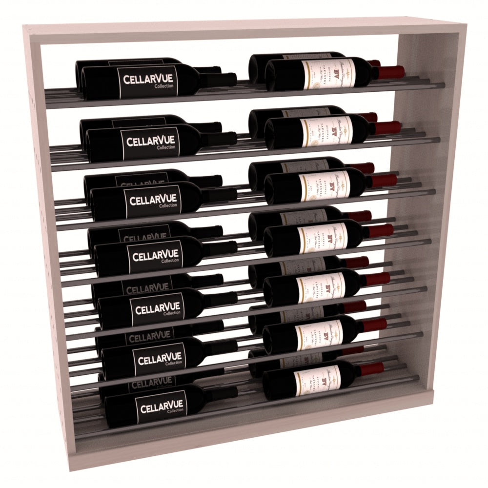 InstaCellar 35" Horizontal Base Display – Gunmetal Rods – Premium Redwood / Greywash stained