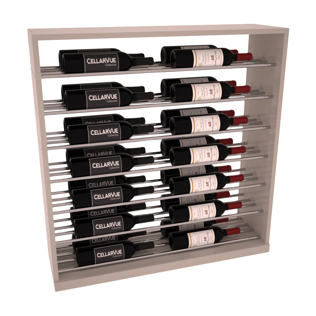 InstaCellar 35" Horizontal Base Display – Black Metal Rods – Ponderosa Pine / Unstained