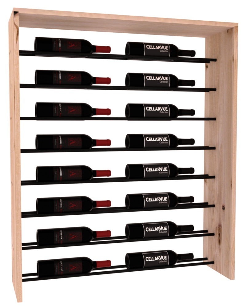 InstaCellar 35" Horizontal Top Display – Black Metal Rods – Knotty Alder / Unstained