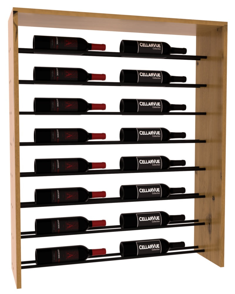 InstaCellar 35" Horizontal Top Display – Black Metal Rods – Knotty Alder / Oak stained