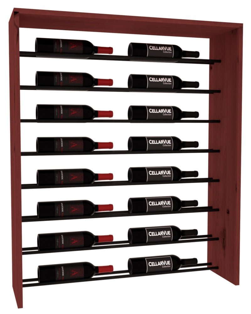 InstaCellar 35" Horizontal Top Display – Black Metal Rods – Knotty Alder / Cherry stained