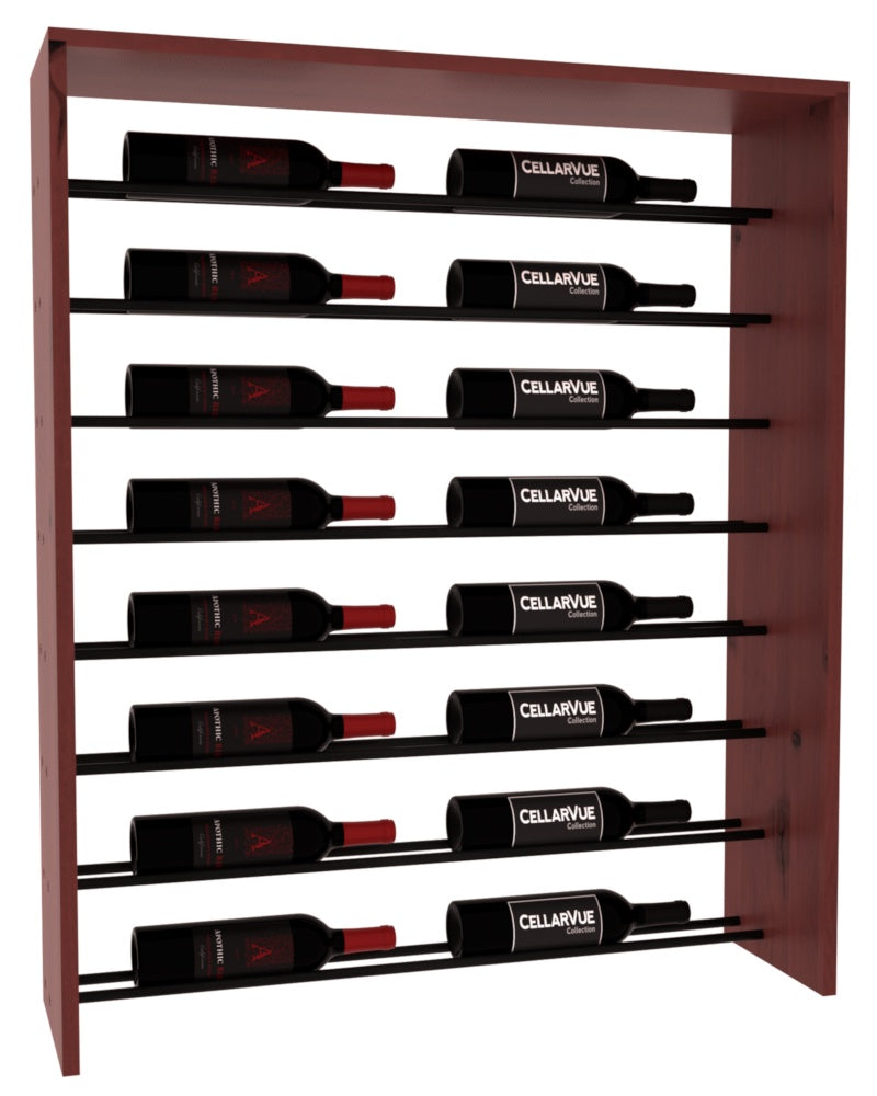 InstaCellar 35" Horizontal Top Display – Black Metal Rods – Knotty Alder / Cherry stained